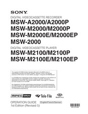 Sony MSW-A2000P Mode D'emploi