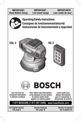 Bosch GSL 2 Consignes De Fonctionnement/Sécurité