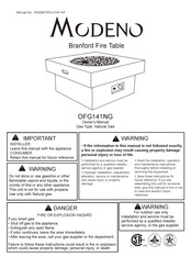 MODENO OFG141NG Manuel D'utilisateur