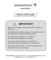 IntesisHome PA-AC-WIFI-1 Guide D'installation