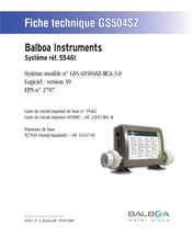 Balboa GS504SZ Fiche Technique