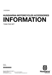 Husqvarna TANK PAD SET Mode D'emploi