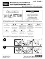 Toro Power Clear 721 Guide De Démarrage Rapide