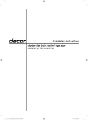 Dacor DRZ24 Instructions D'installation