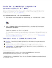 Dell A920 Guide De L'utilisateur