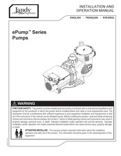 Jandy Pro Series ePump Serie Manuel D'installation Et D'utilisation