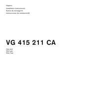 Gaggenau VG 415 211 CA Notice De Montage