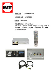 LG DVS7800 Manuel De L'utilisateur