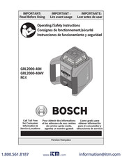 Bosch GRL2000-40H Consignes De Fonctionnement/Sécurité