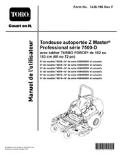 Toro Z Master Professional 7500-D Série Manuel De L'utilisateur