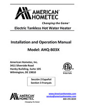 American Hometec Changing the Game AHQ-B03X Guide D'utilisation Et D'installation