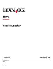 Lexmark X925 Guide De L'utilisateur