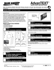 Blue Angel Pumps AdvanTEXT Instructions De Démarrage Rapide