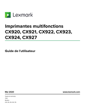 Lexmark CX920 Guide De L'utilisateur