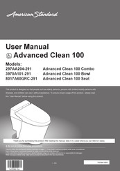 American Standard Advanced Clean 100 Serie Manuel De L'utilisateur