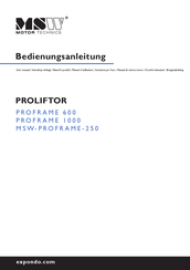 MSW PROLIFTOR MSW-PROFRAME-250 Manuel D'utilisation