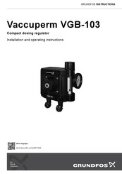 Grundfos Vaccuperm VGB-103-2000 Serie Notice D'installation Et De Fonctionnement