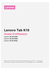Lenovo TB-X6C6NBF Guide D'utilisateur