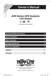 Tripp-Lite INTERNET750U Manuel Du Propriétaire