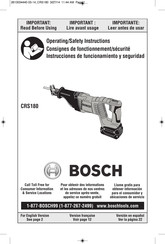 Bosch CRS180 Consignes De Fonctionnement/Sécurité