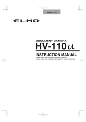 Elmo HV-110u Mode D'emploi