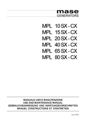 Mase Generators MPL 80 CX Manuel D'instructions Et D'entretien