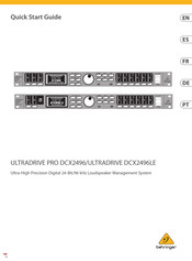 Behringer ULTRADRIVE DCX2496LE Guide De Démarrage Rapide