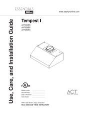 Zephyr Essentials Tempest I AK7036BS Guide D'utilisation, D'entretien Et D'installation