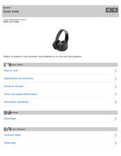 Sony MDR-ZX770BN Guide D'aide