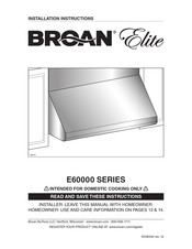 Broan E60000 Serie Guide Du Propriétaire