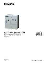 Siemens OZW672.16 Instructions De Mise En Service