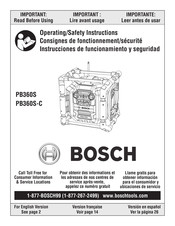 Bosch PB360S-C Consignes De Fonctionnement/Sécurité