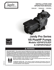 Jandy Pro Series VSPHP270 Manuel De Fonctionnement Et D'installation