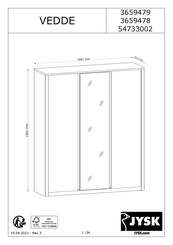 Jysk VEDDE 3659479 Mode D'emploi