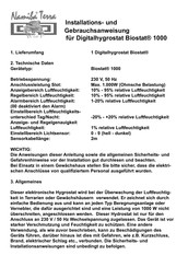 Namiba Terra Biostat 1000 DIGITAL Instructions