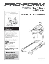 Pro-Form POWER 525i Manuel De L'utilisateur