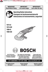 Bosch 1994-6D Consignes De Fonctionnement/Sécurité