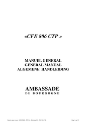 Ambassade de Bourgogne CFE 806 CTP Manuel General