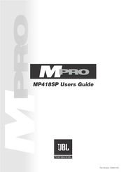 JBL Professional MPRO MP418SP Mode D'emploi