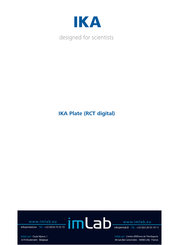 IKA Plate RCT digital Mode D'emploi