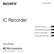Sony IC Recorder ICD-P520 Guide De Démarrage Rapide