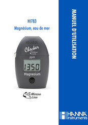 Hanna Instruments Marine Magnesium Checker Manuel D'utilisation