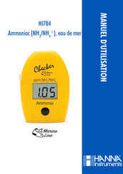 Hanna Instruments Marine Ammonia Checker Manuel D'utilisation