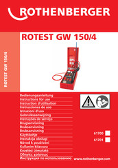 Rothenberger ROTEST GW 150/4 Instructions D'utilisation