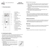 HQ RC UNI/AIRC02 Instructions