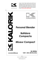 Kalorik BL 43326 Mode D'emploi