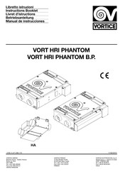 Vortice VORT HRI PHANTOM B.P. Livret D'instructions