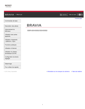 Sony BRAVIA XBR-55HX950 Mode D'emploi