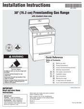 Whirlpool SF114PXS Instructions D'installation