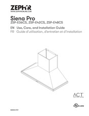 Zephyr Siena Pro ZSP-E48CS Guide D'utilisation, D'entretien Et D'installation